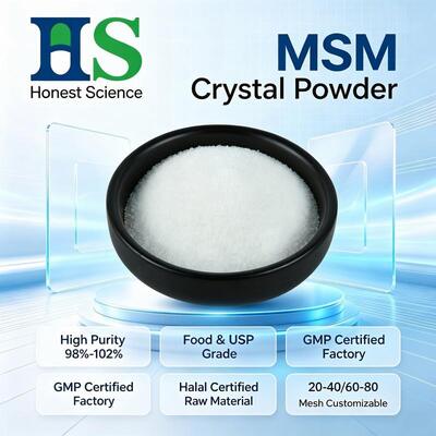 Produto comestível MSM Crystal Powder Metilsulfonilmetano Dimetil Sulfone